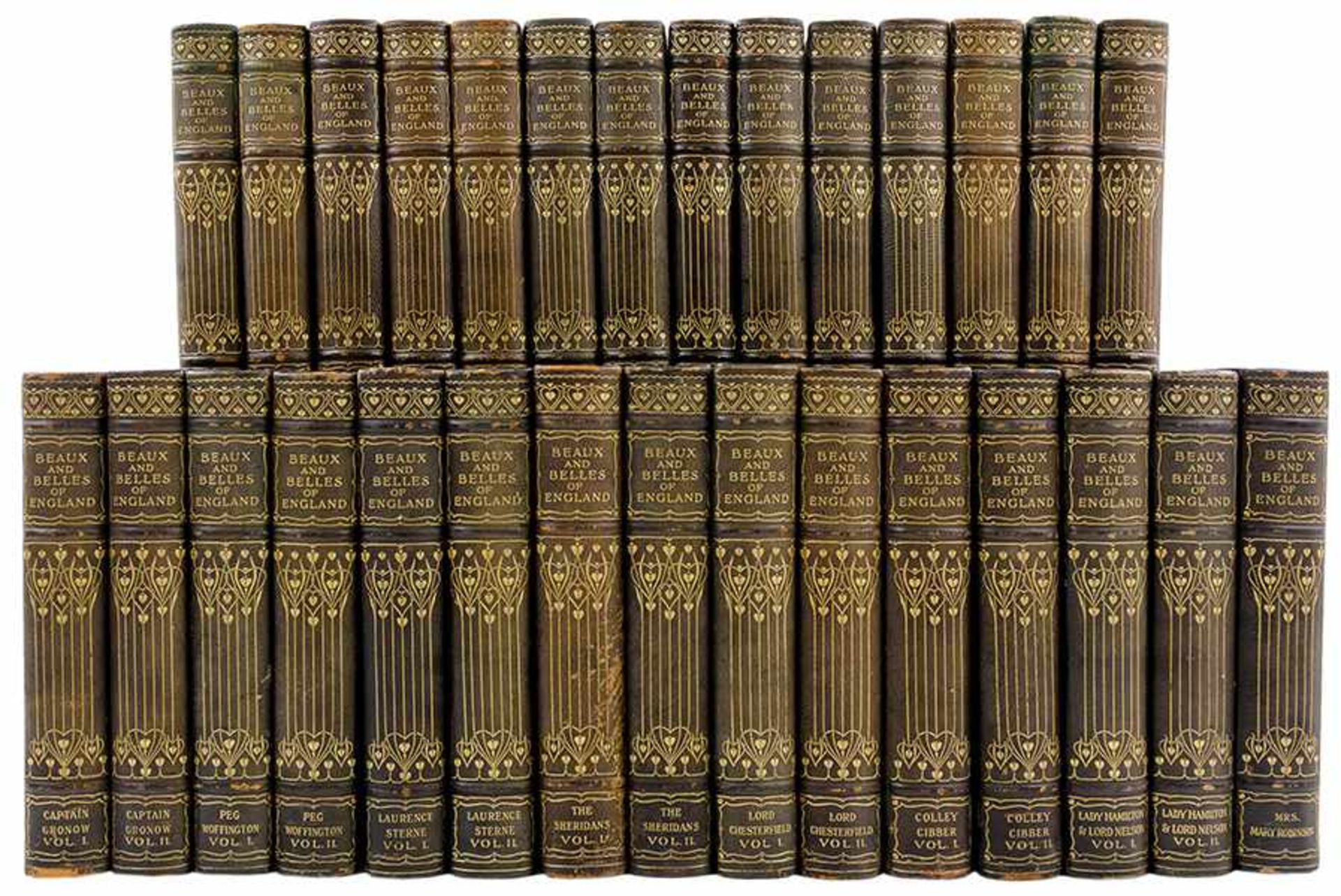 Beaux and Belles of England. 29 Bände. Mit zahlreichen (teils farbigen) Tafeln. London, The