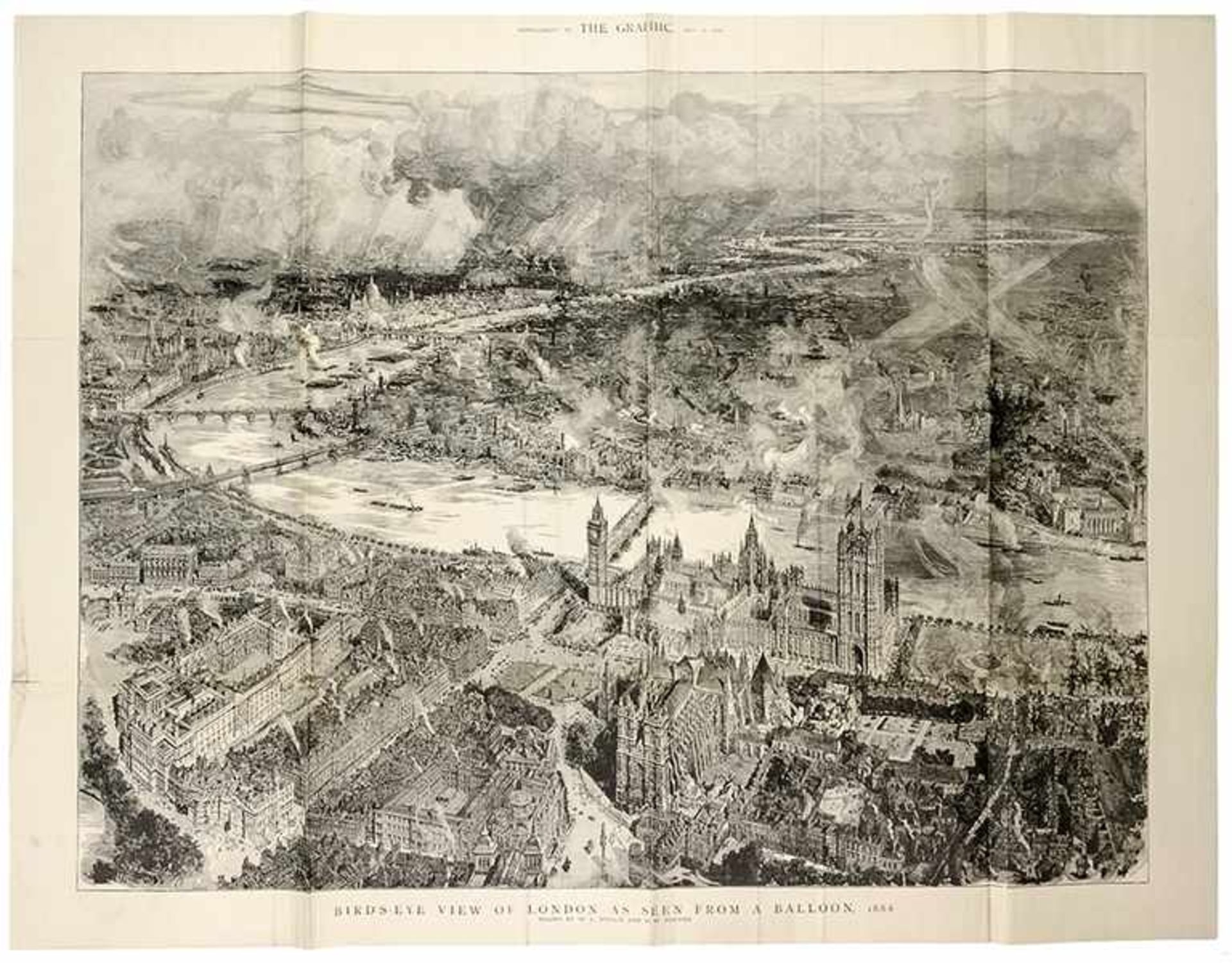 Ansichten - London - - Wyllie, W. L. und H. W. Brewer. Bird's-Eye View of London as Seen from a