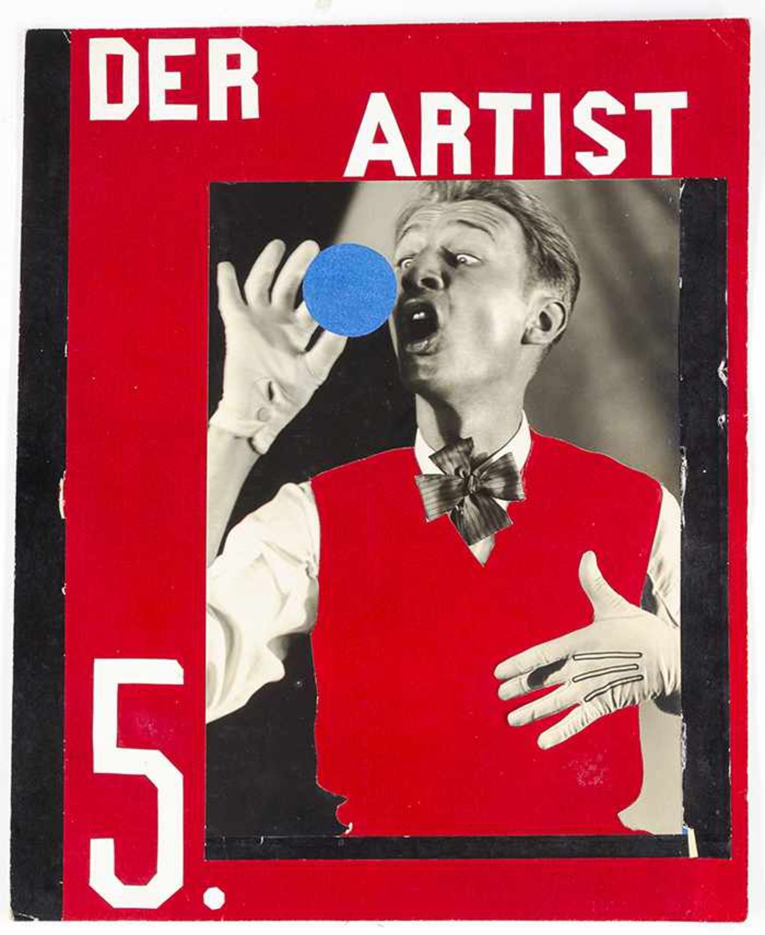 Clodt von Jürgensburg, Beate. Der Artist. Original-Photographie mit Papier-Collage auf Karto
