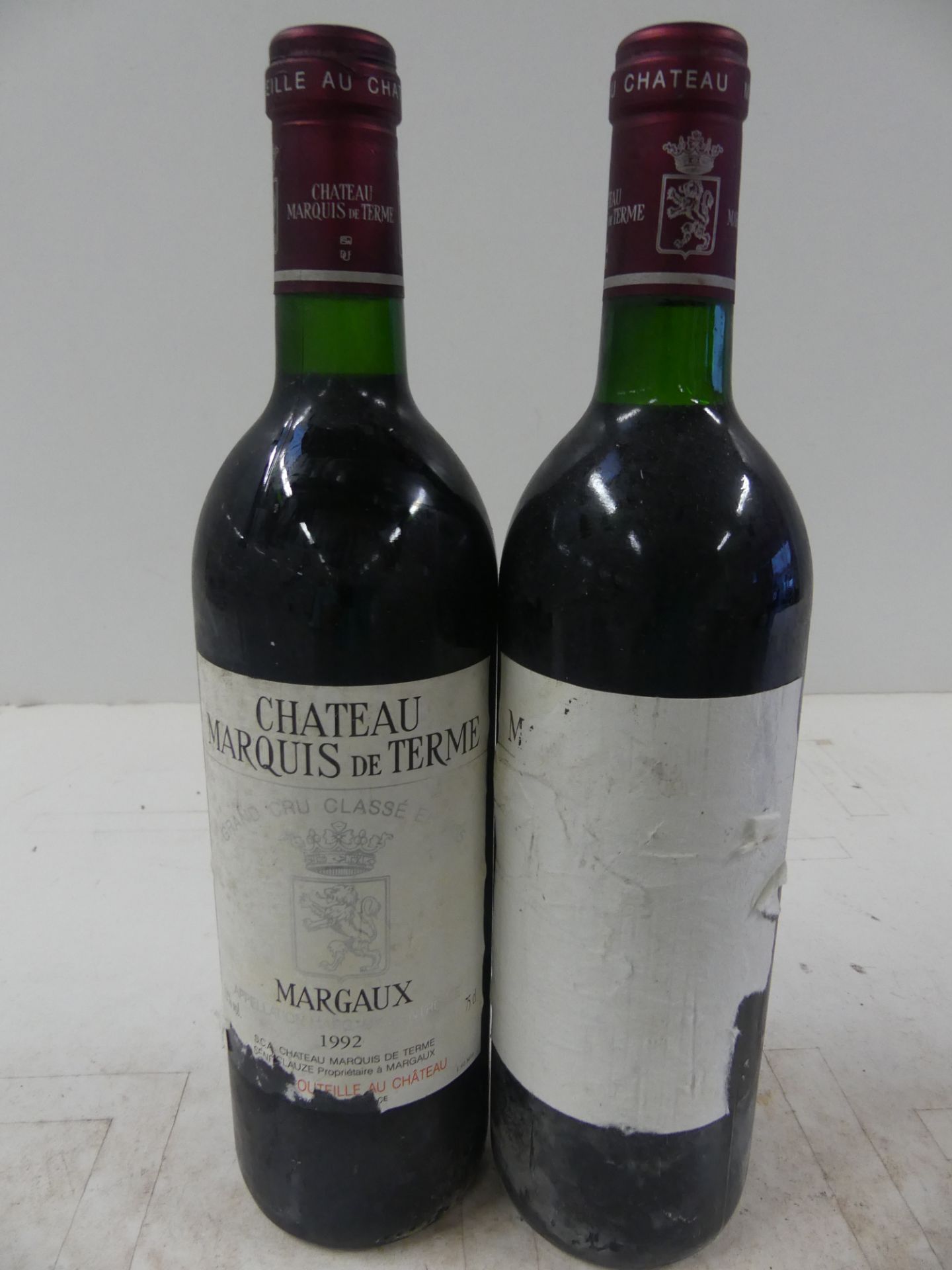 2 Margaux Château Marquis de Terme Grand Cru Classé 1992 Niv. Parfait, 1 btle avec [...]