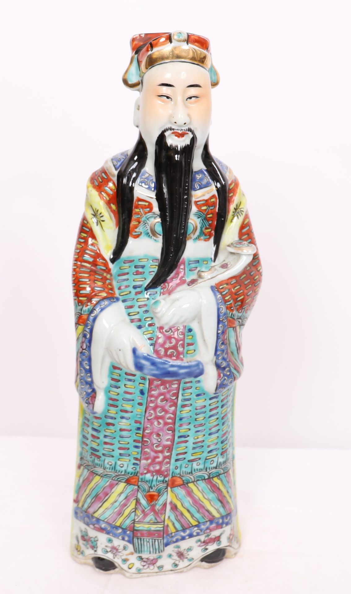 STATUE EN PORCELAINE "PERSONNAGE DE QUALITE" CHINE En porcelaine polychrome. Chine [...]