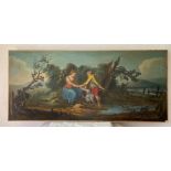 DANS LE GOUT DU 18ème. SCENE DE FAMILLE A L'ETANG. Huile sur toile - H : 61 x L : [...]