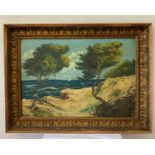 BORD DE MER EN PROVENCE - Huile sur panneau encadrée - Portant une signature en bas [...]