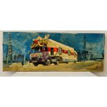 LE CAMION - Huile sur toile au couteau - Signé MAS GASSER 64 gayon - 1969 - H : 25 x [...]