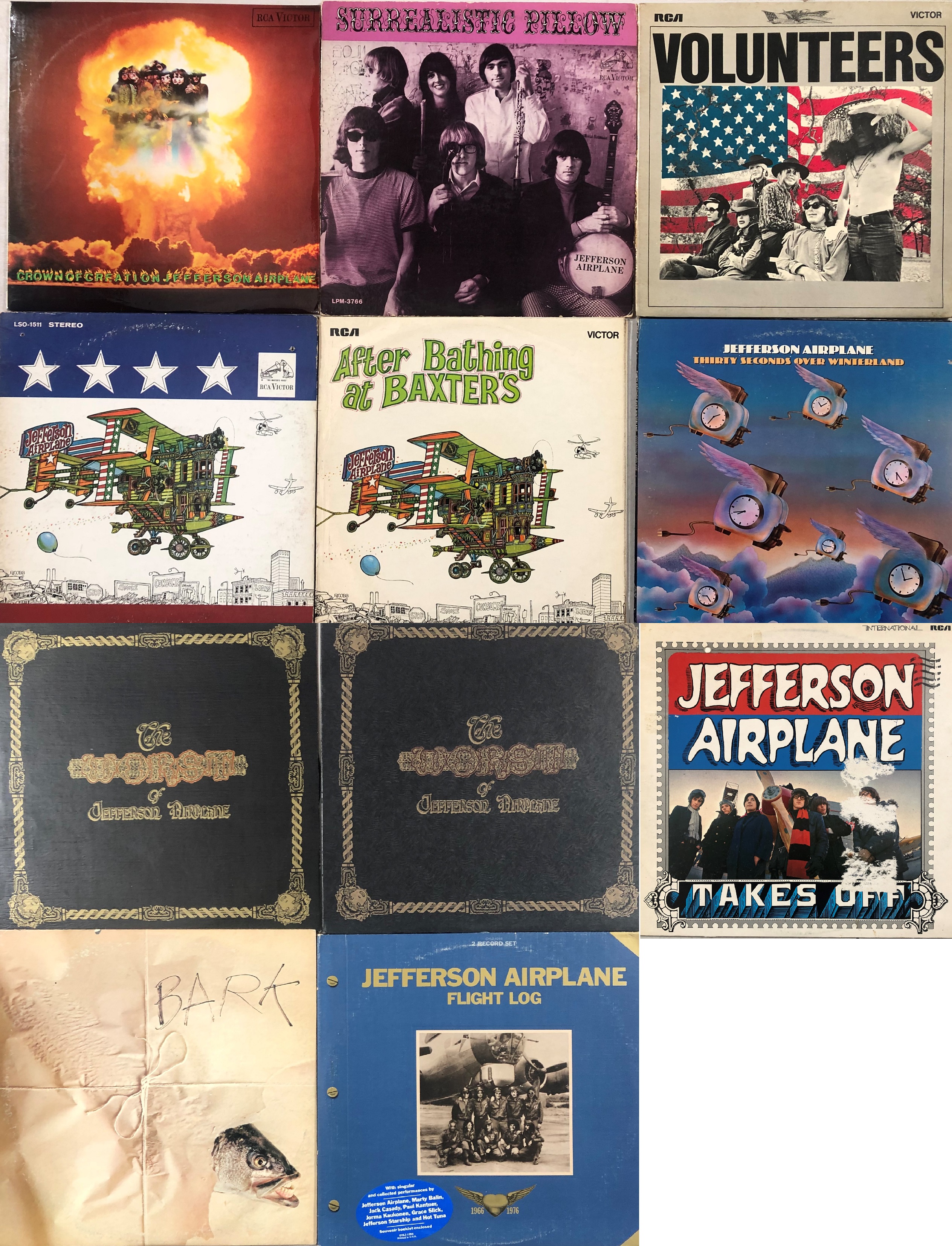 JEFFERSON AIRPLANE - LPs. Cracking collection of 11 x original title LPs.