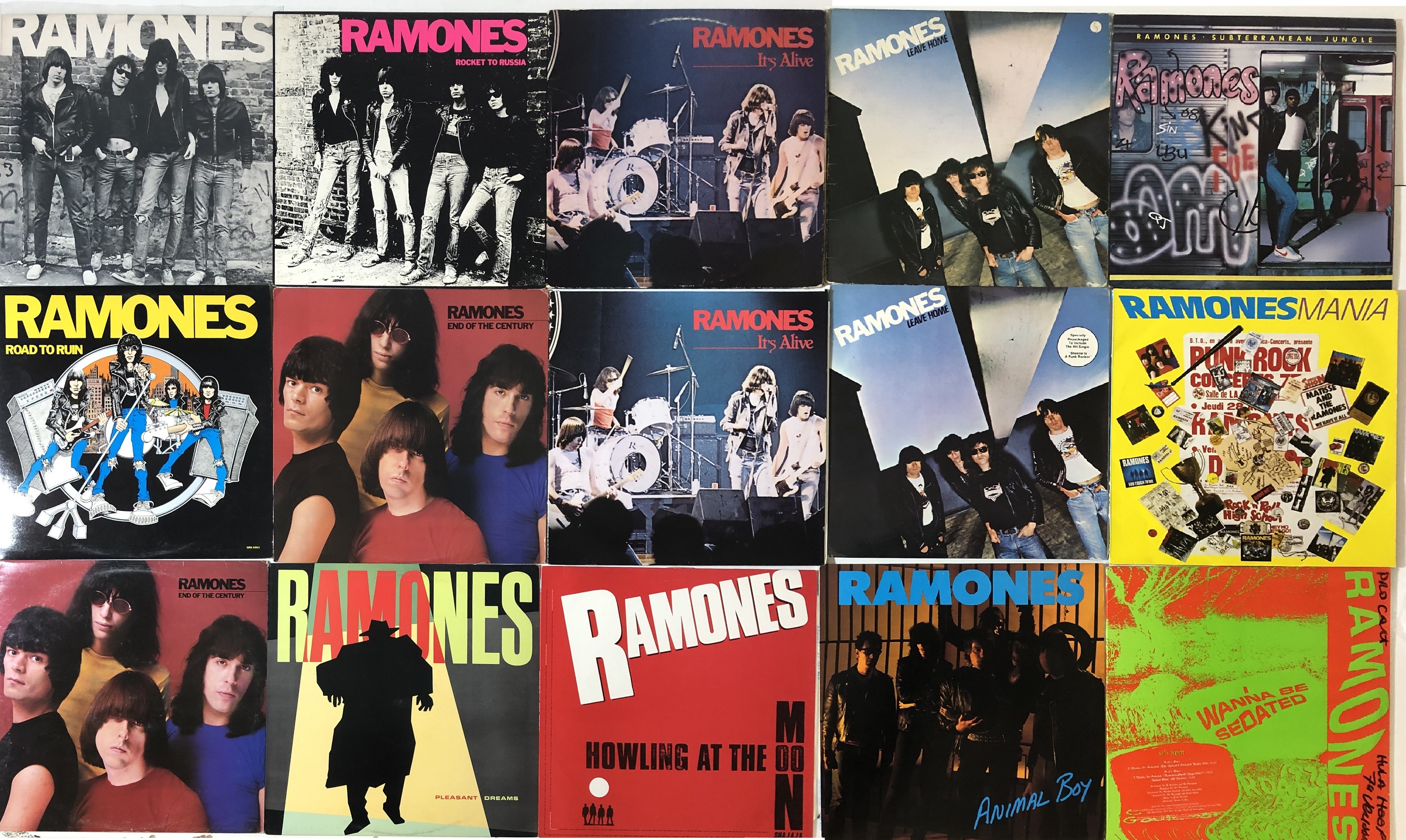 RAMONES - LPs. Top collection of 15 x (mainly) LPs.