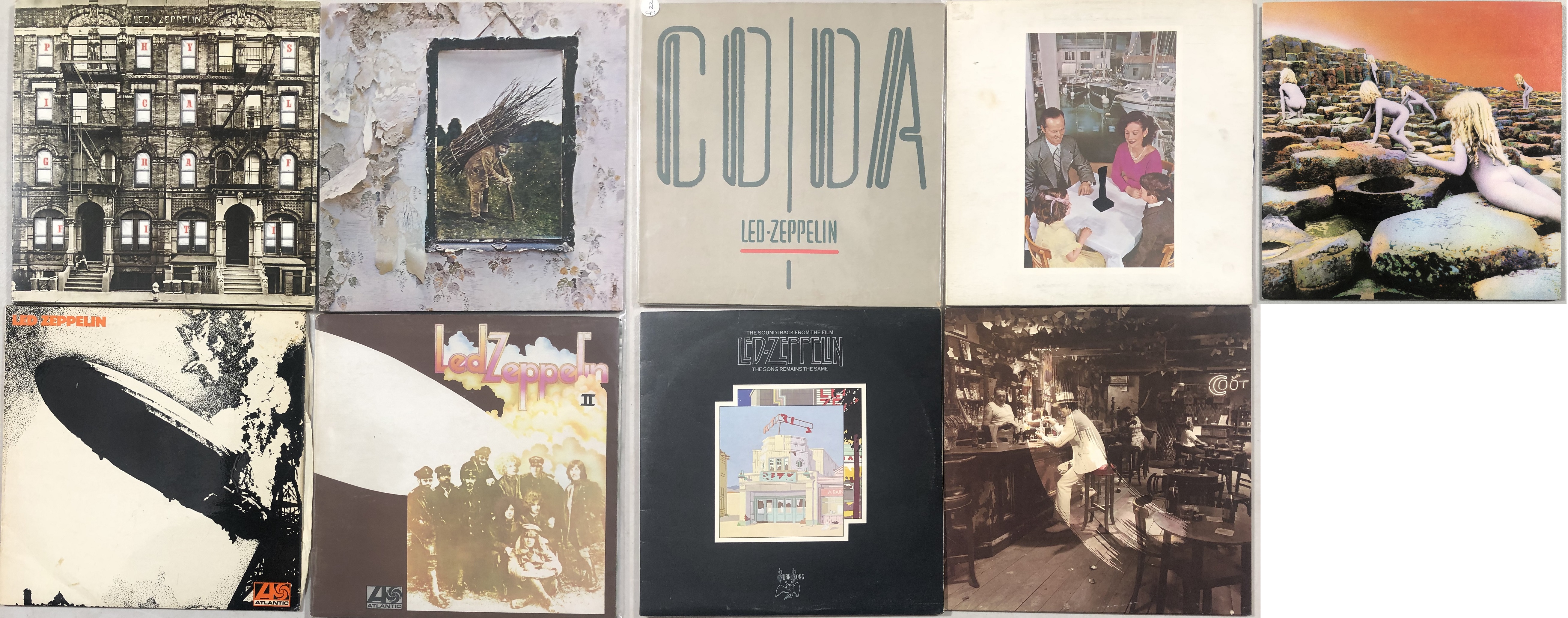 LED ZEPPELIN - UK LPs. Cracking collection of 9 x original title LPs.