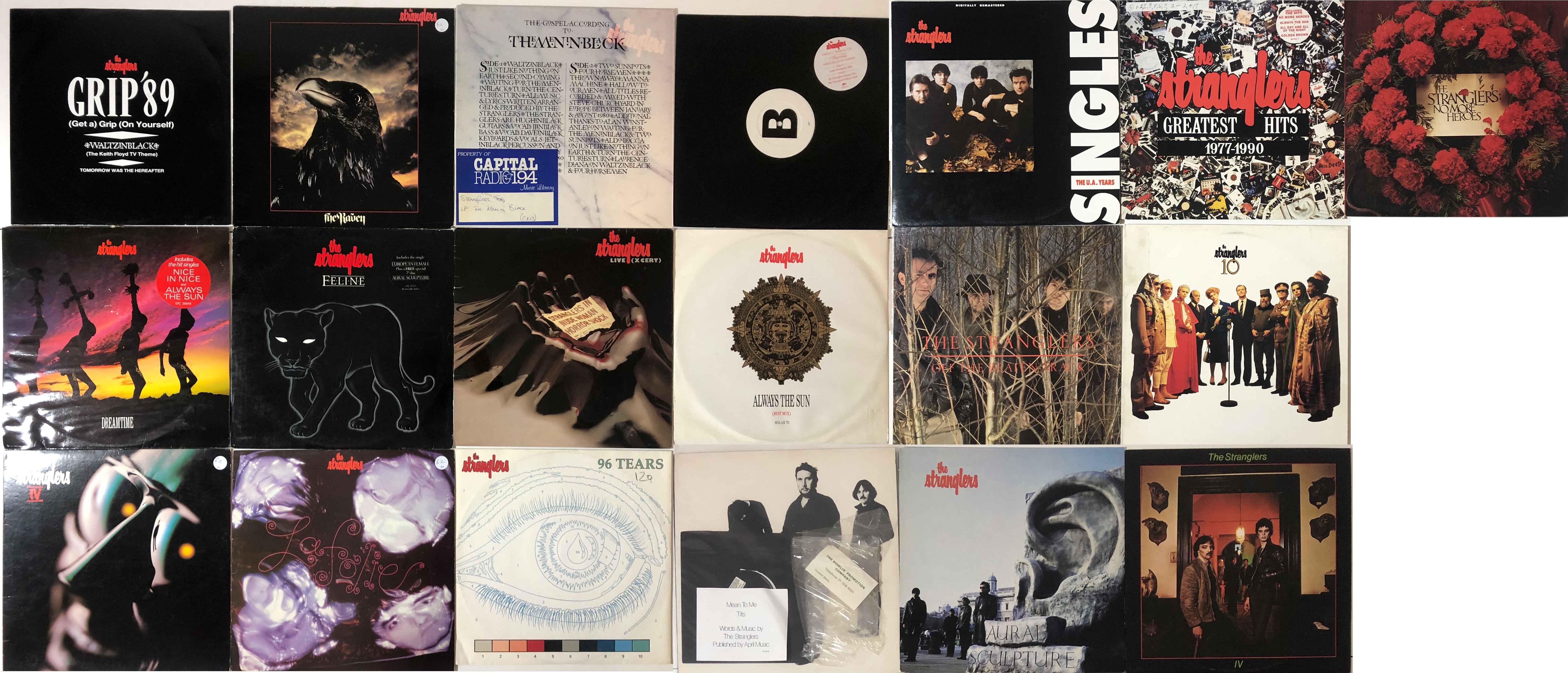 THE STRANGLERS - LPs. Brill collection of 15 x LPs with 4 x 12" (19 releases in total).