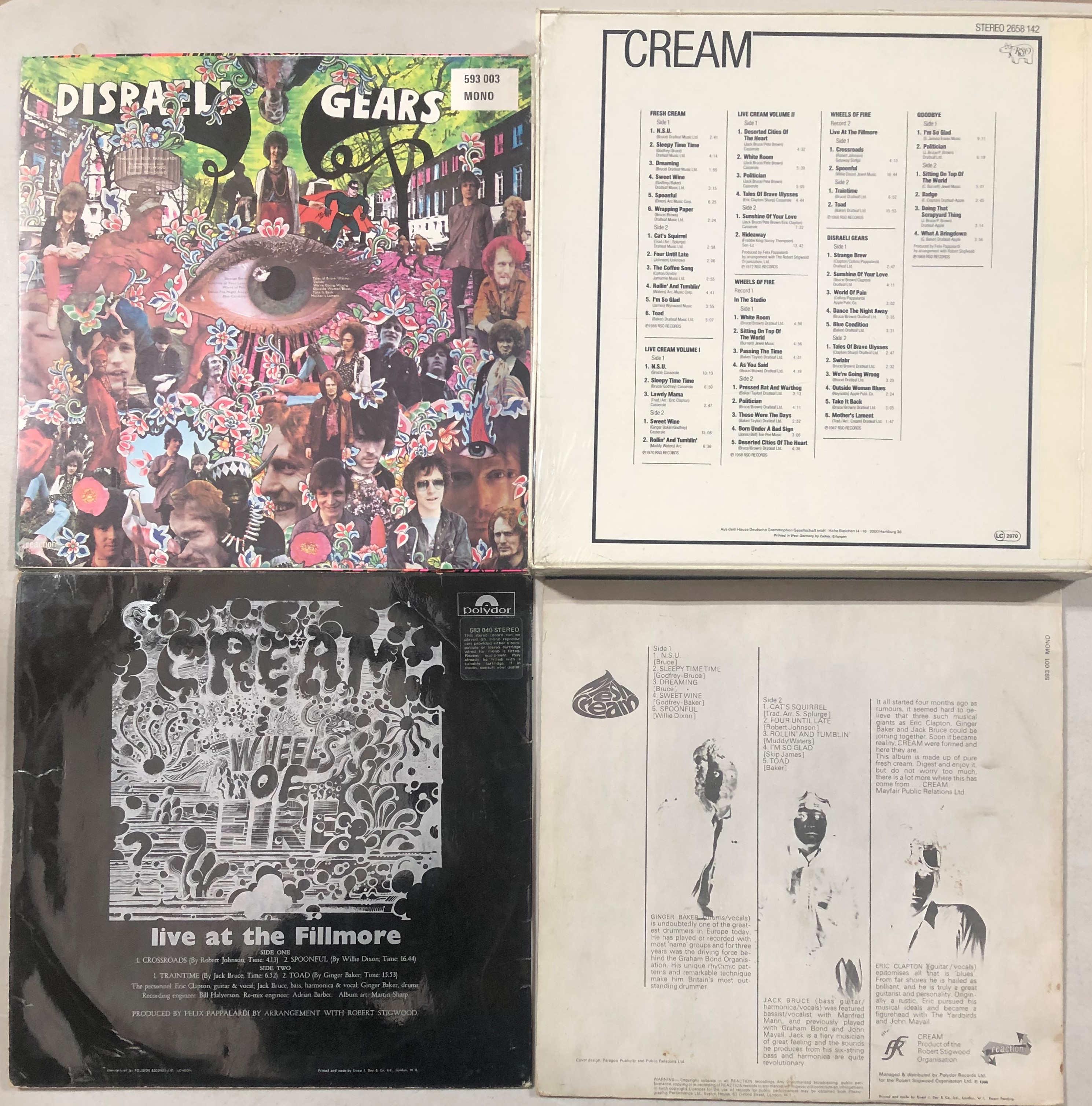 CREAM - LPs WITH BOX SET. Fresh bundle of 3 x original title LPs with 1 x limited edition box set. - Image 2 of 2