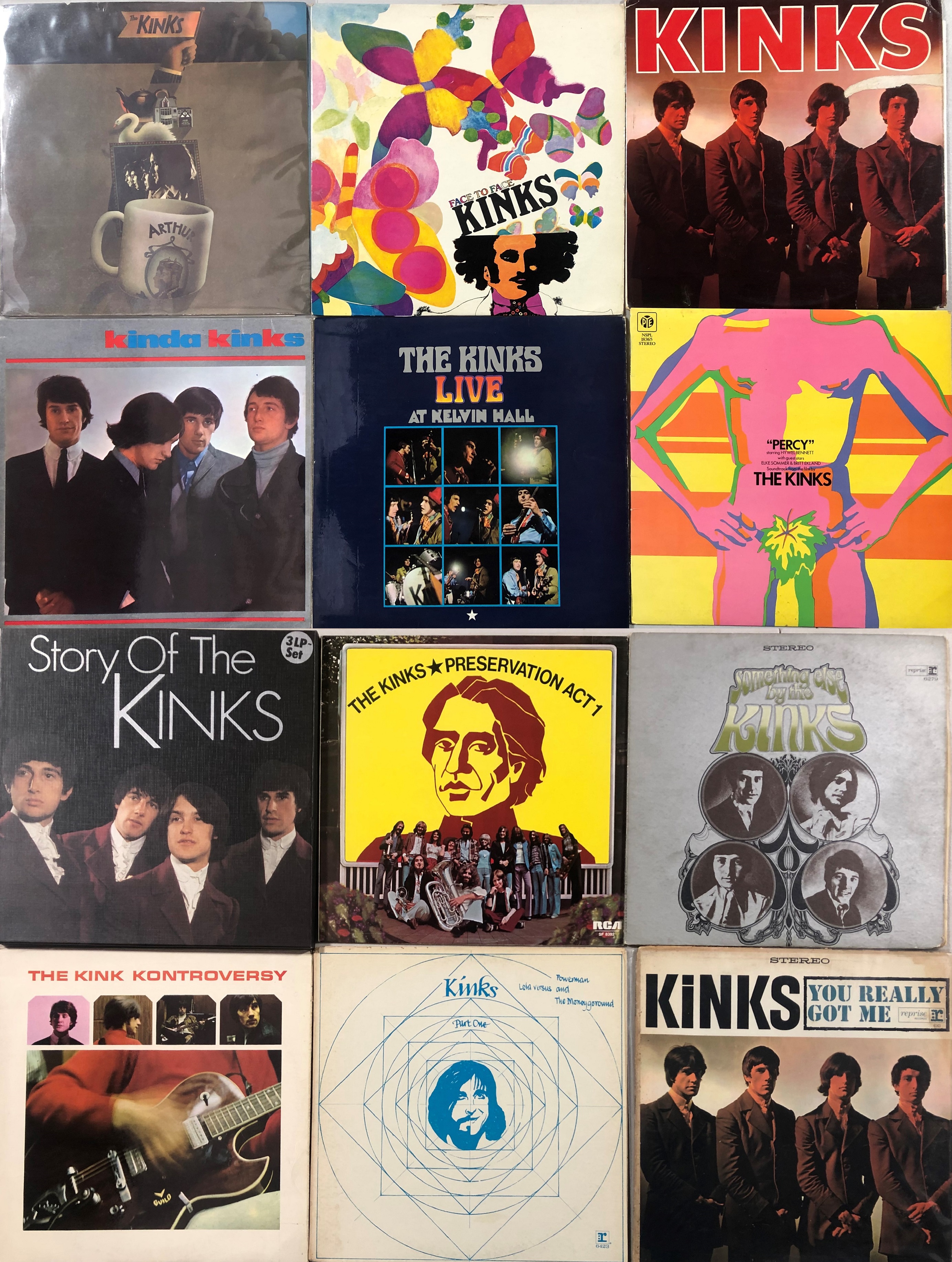 THE KINKS - LPs. Ace collection of 11 x LPs with 1 x LP box set including original UK pressings.