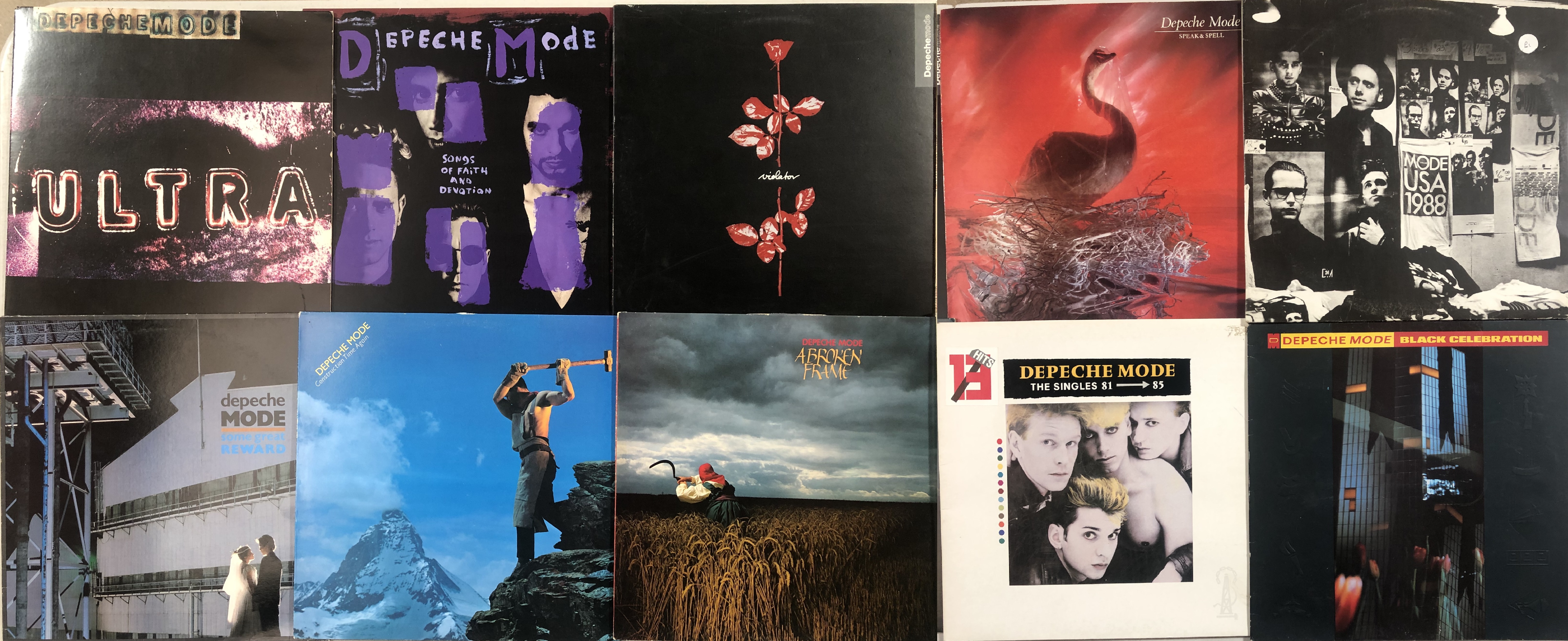 DEPECHE MODE - UK LPs. Brill collection of 10 x LPs including those hard to find 90s releases...