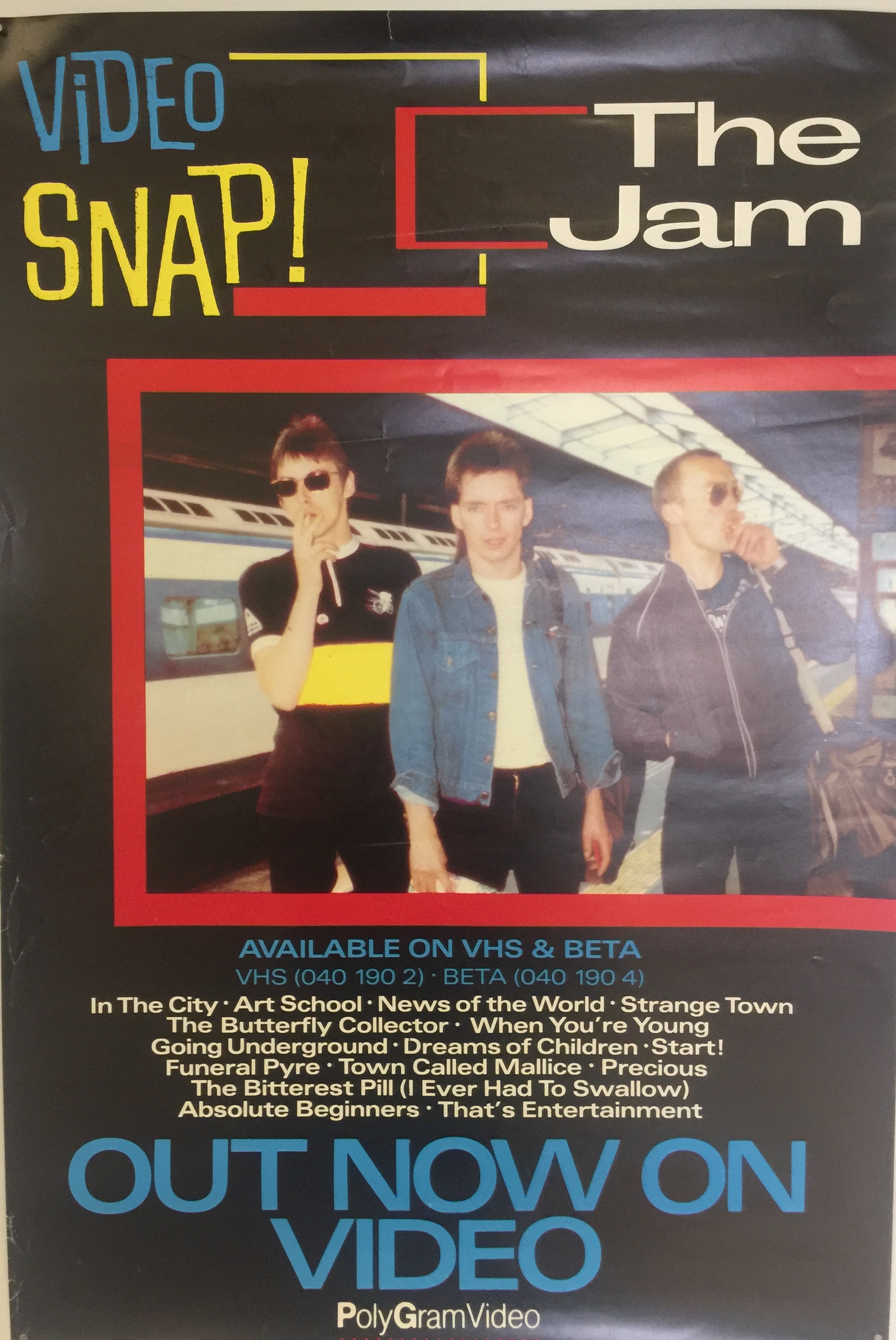 THE JAM VIDEO SNAP POSTER. An original poster for the VHS release of 'Video Snap'. Measures 16.