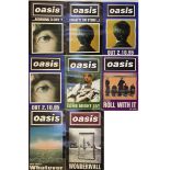 OASIS PROMO POSTERS. Eight Oasis singles posters issued circa 1994/5.