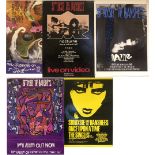 SIOUXSIE AND THE BANSHEES. Five Siouxsie posters to include: Swimming Horses promo (11.5 x 23.