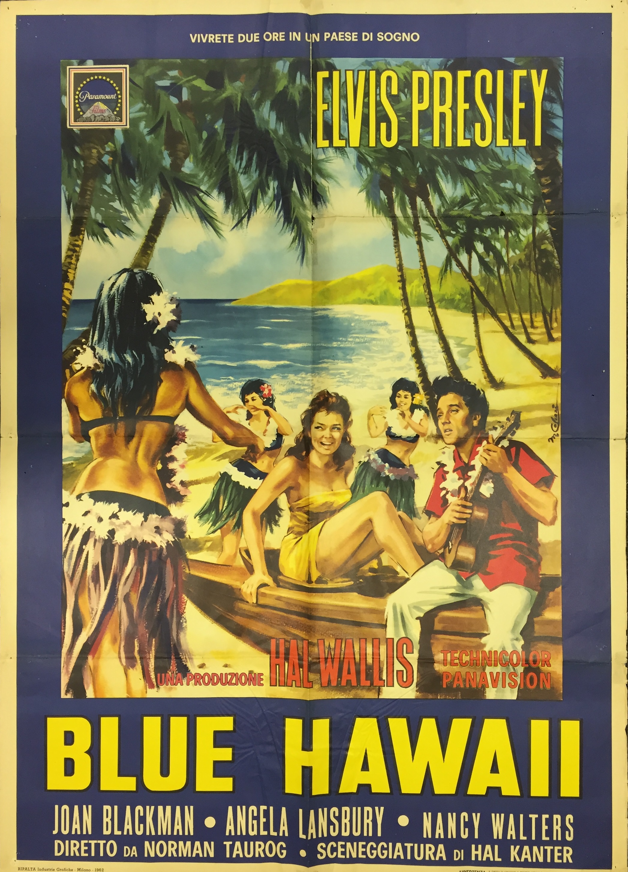 ELVIS BLUE HAWAII. An original 1962 Italian issue film poster for Elvis in 'Blue Hawaii'.