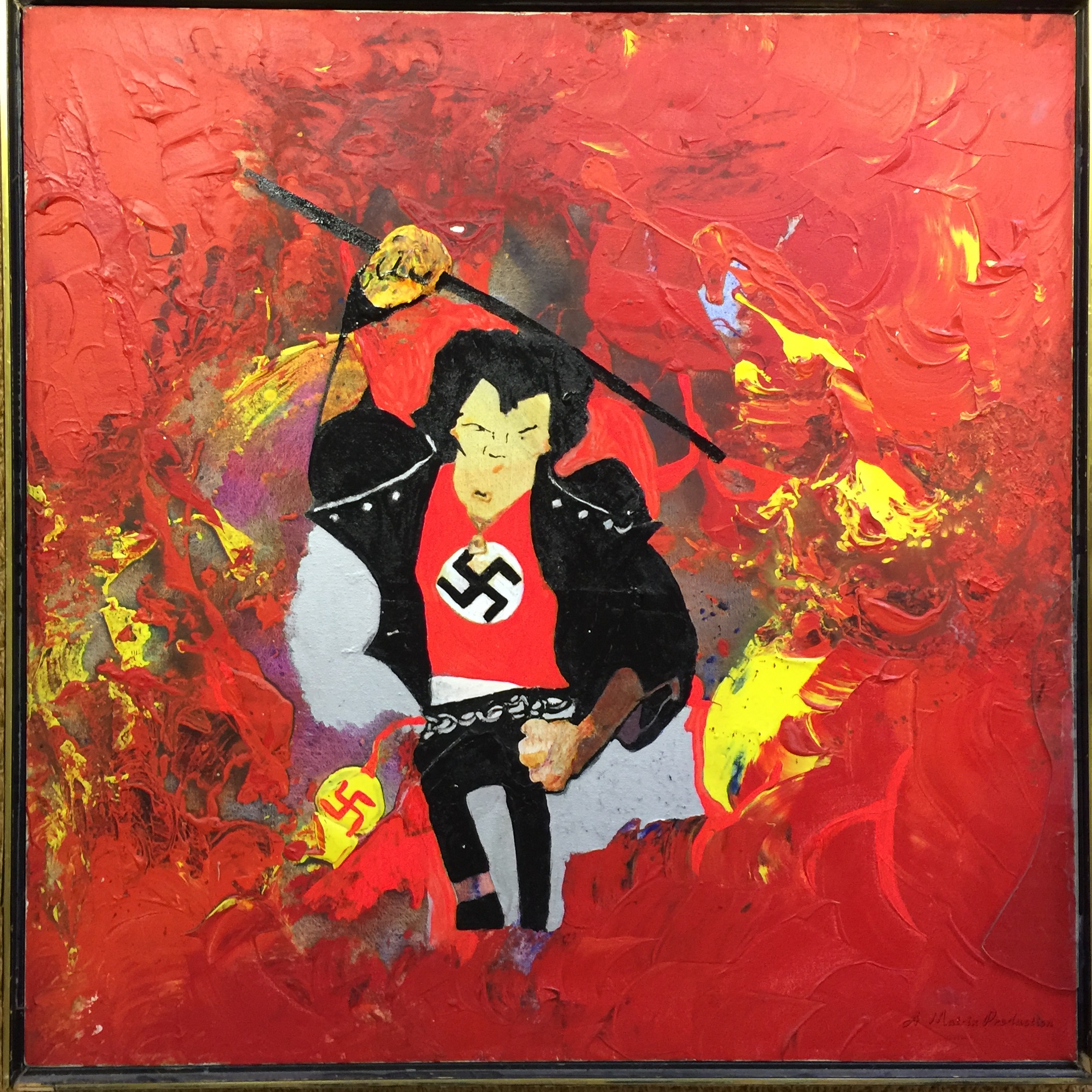 PIETRO PSAIER/SEX PISTOLS. An original work, mixed media on canvas, by Italian artist Pietro Psaier.