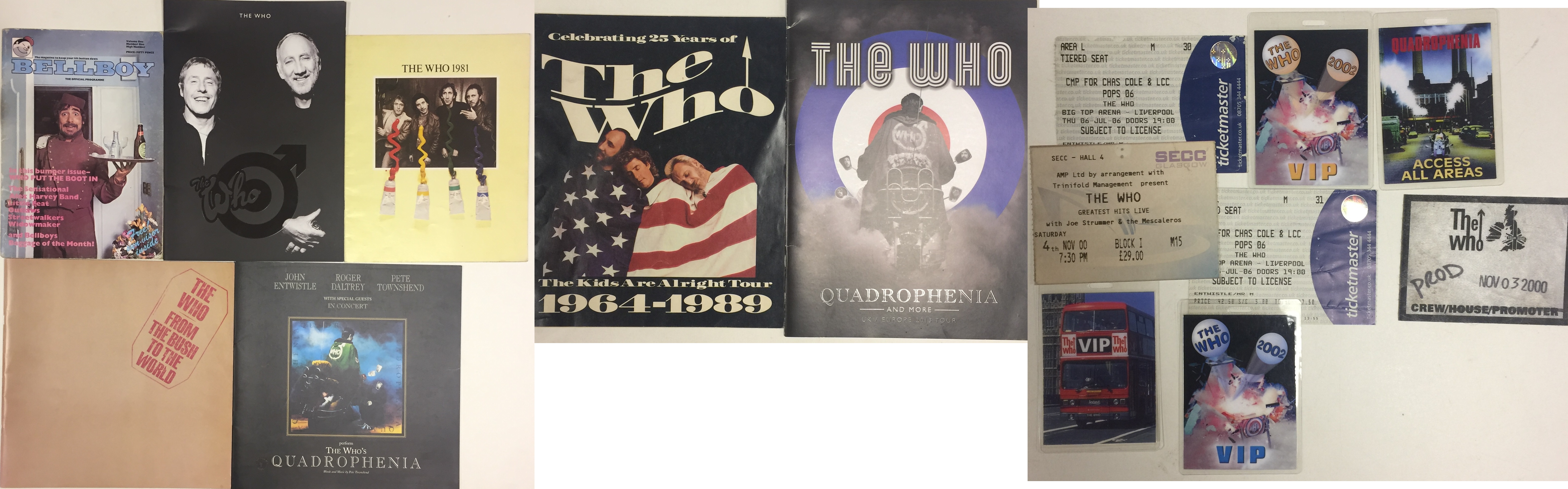 THE WHO PROGRAMMES AND TICKETS.