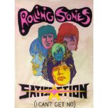 ROLLING STONES. A hand painted and signed poster by John Judkins, dated 1985.