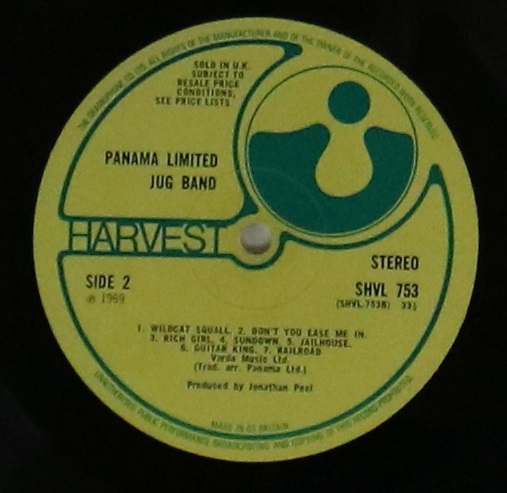 PANAMA LIMITED JUG BAND - PANAMA LIMITED JUG BAND LP (ORIGINAL UK PRESSING - HARVEST SHVL 753). - Image 4 of 4