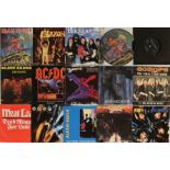 HEAVY METAL / HARD ROCK - 7". Rockin' collection of 45 x 7", including some coloured/picture discs.