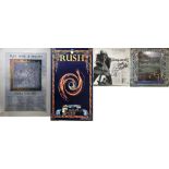 METAL POSTERS/SIGNED LPS. Four items to include a copy of Megadeth's Peace Sell...