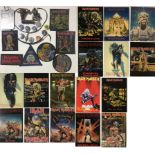 IRON MAIDEN BADGES/POSTCARDS.