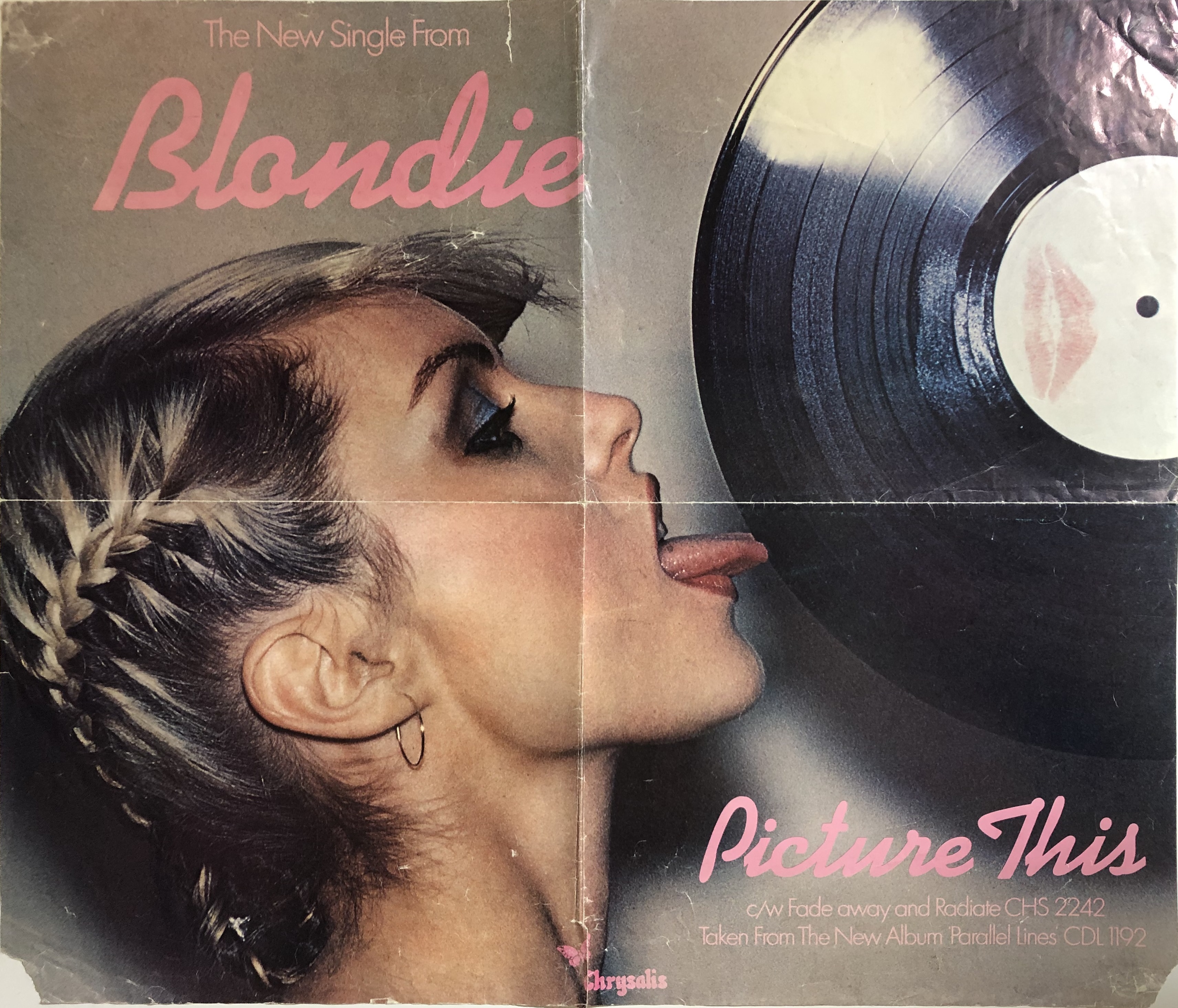 BLONDIE POSTER. A folded 1978 Chrysalis promo poster for Blondie's 'Picture This'.