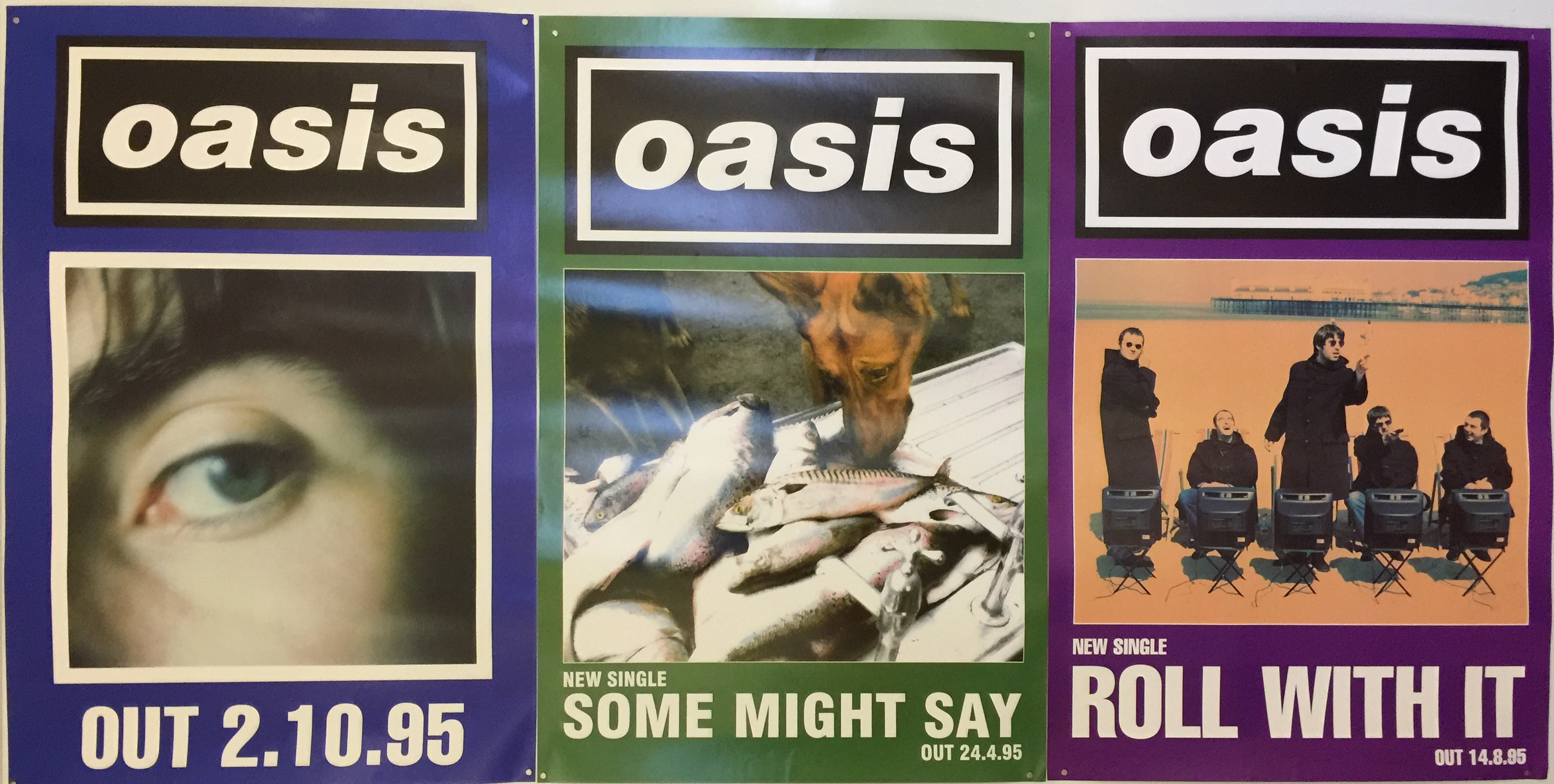 OASIS PROMO POSTERS. Eight Oasis singles posters issued circa 1994/5. - Image 3 of 4