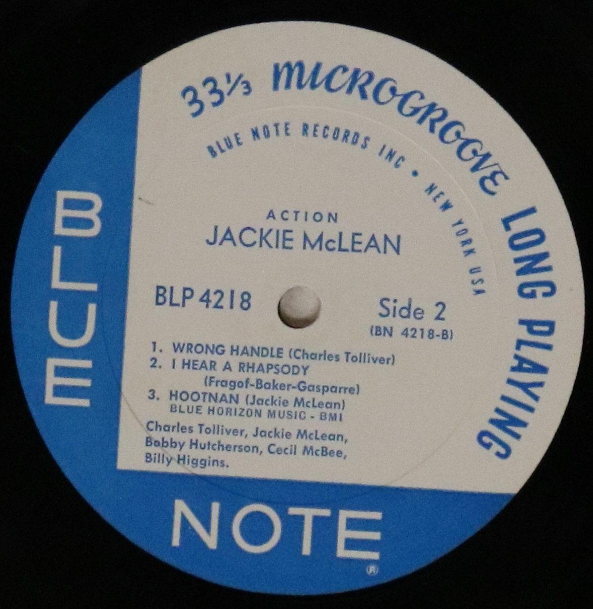 JACKIE MCLEAN - ACTION LP (BLUE NOTE BLP 4218 - ORIGINAL US PRESSING). - Image 4 of 4
