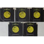 CHESS - UK 7" DEMOS. Wicked pack of 5 x scarce original yellow label Chess UK 7" demos.