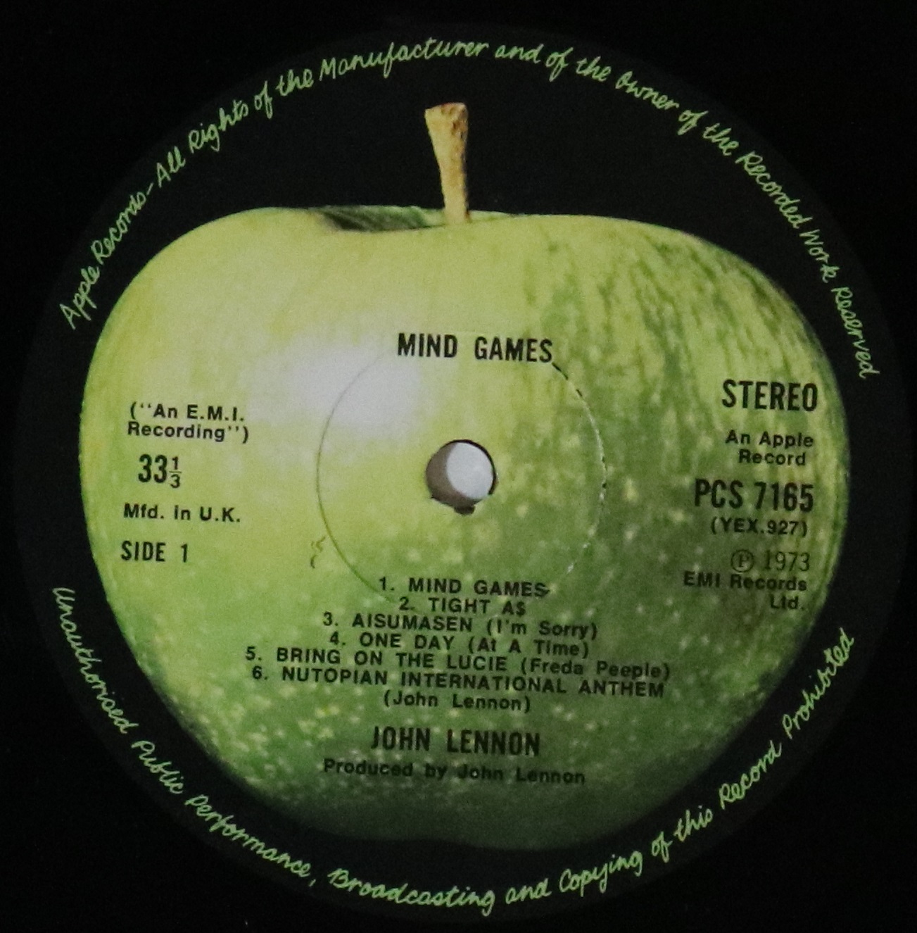 JOHN LENNON - MIND GAMES LP (PCS 7165) - WITH FRESH FROM APPLE FLYERS. - Image 3 of 6