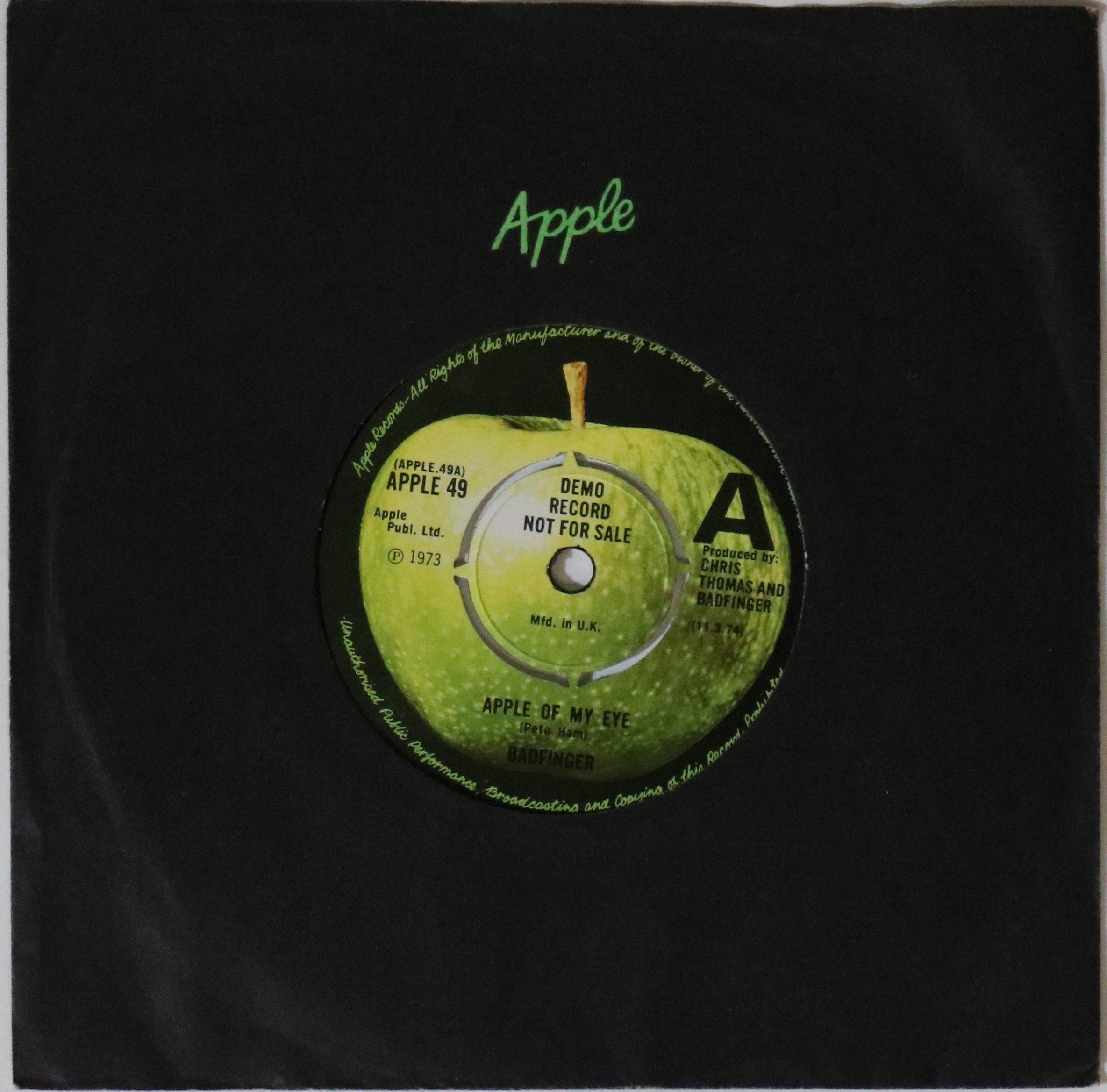 BADFINGER - APPLE OF MY EYE (PROMO - APPLE 49).