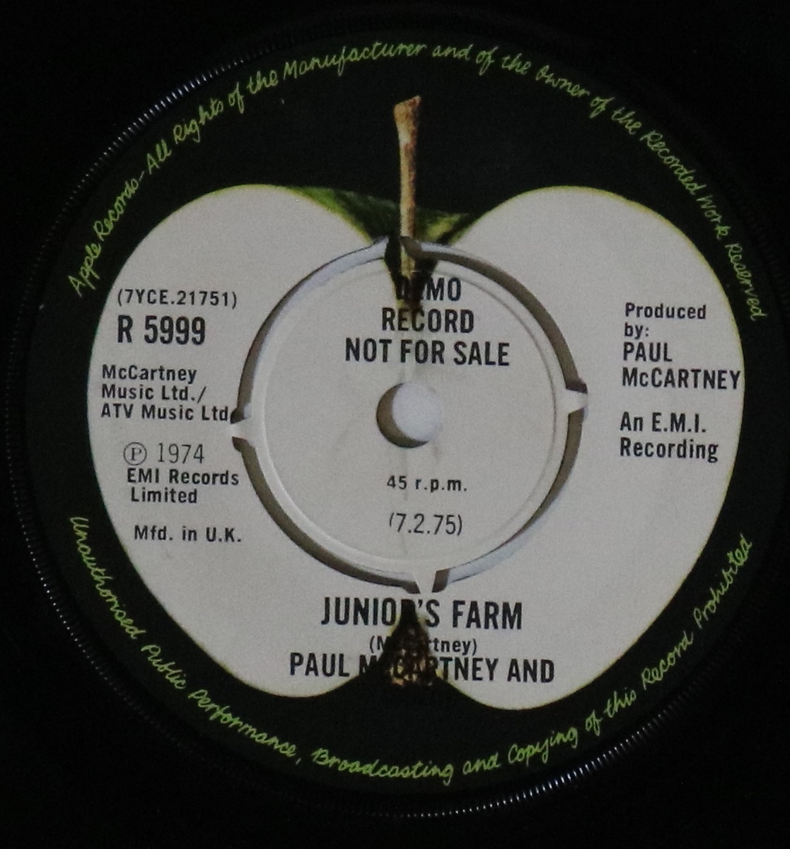 PAUL McCARTNEY & WINGS - SALLY G (PROMO - APPLE R 5999). - Image 2 of 2