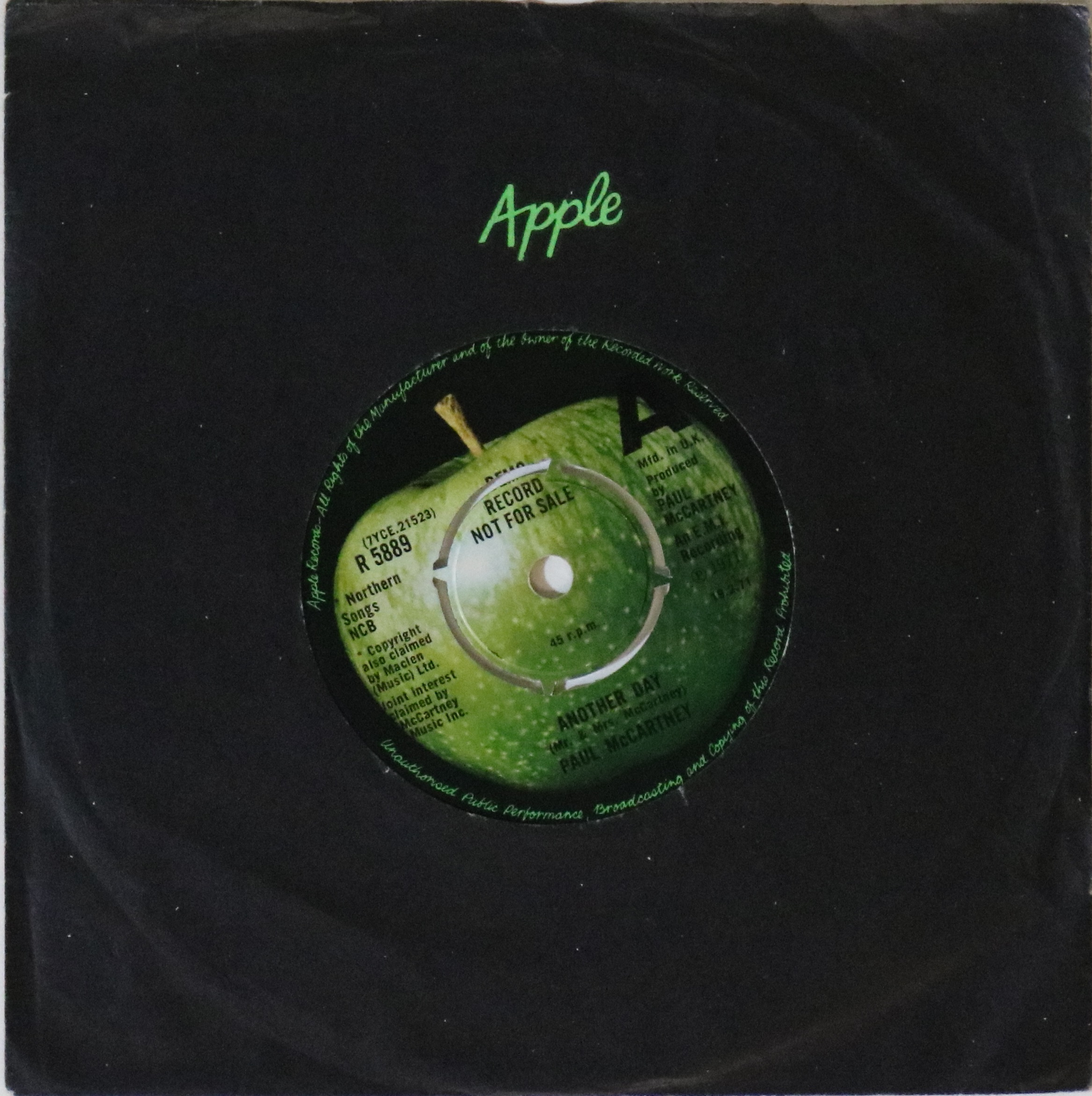 PAUL McCARTNEY - ANOTHER DAY (PROMO - APPLE R 5889).