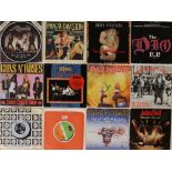HARD ROCK / HEAVY METAL - 7". Rockin' collection of 65 x 7", including s few pic discs.