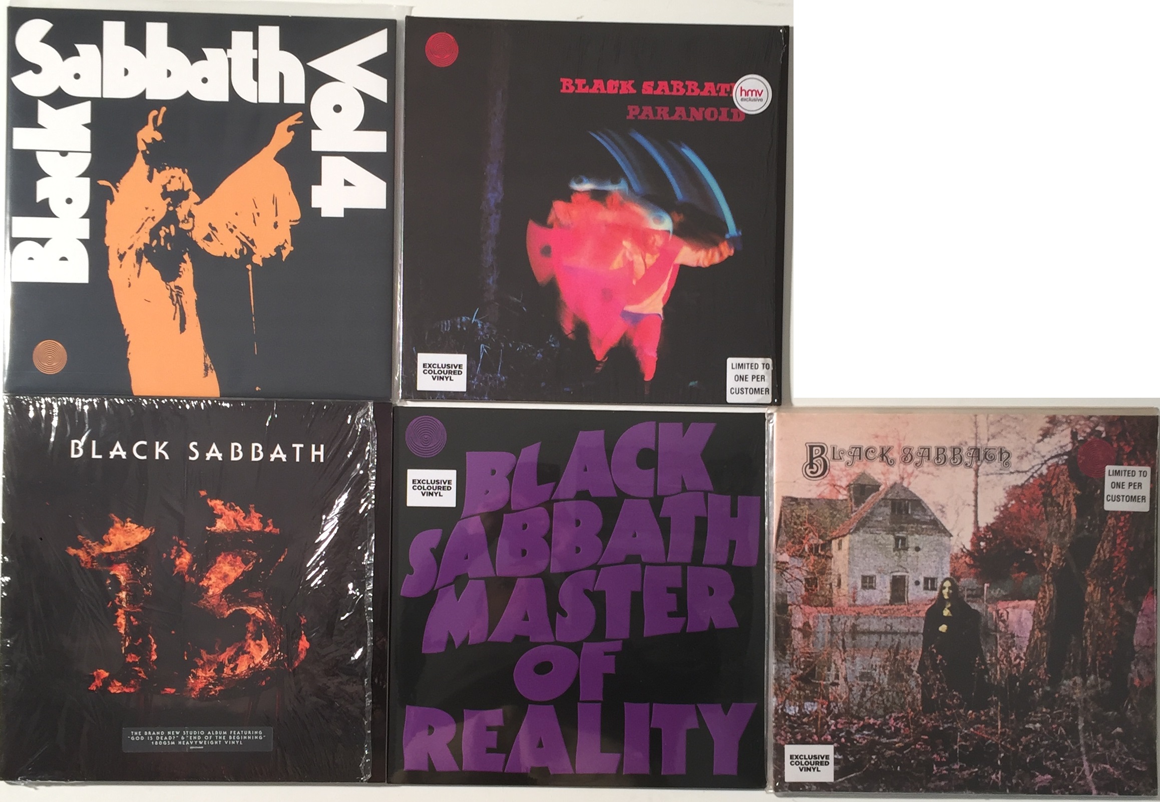 BLACK SABBATH - HIGH QUALITY/LIMITED EDITION LPs. Scorching pack of 5 x high quality pressing LPs.