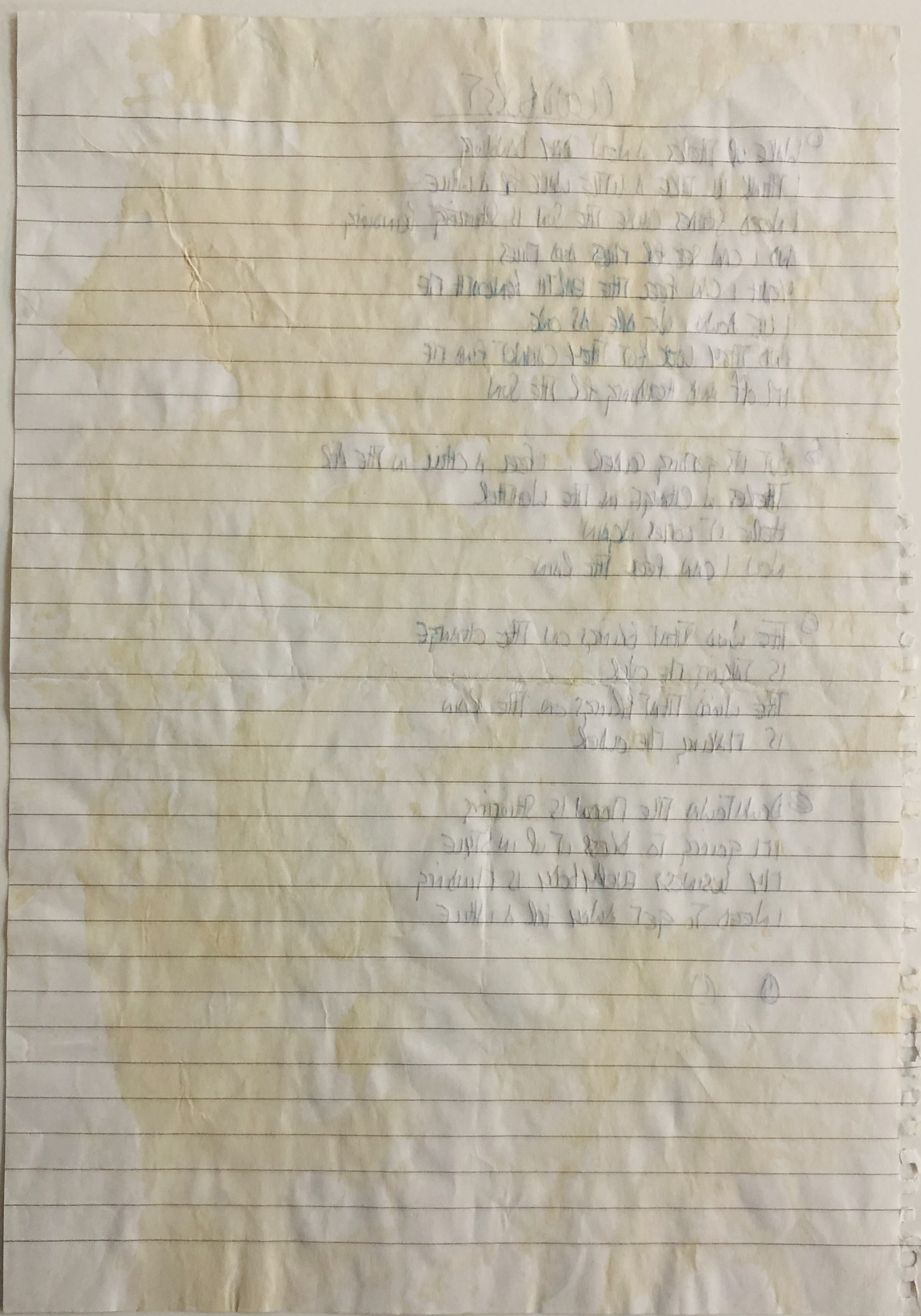 OASIS NOEL GALLAGHER HANDWRITTEN LYRICS - CLOUDBURST. - Image 2 of 3