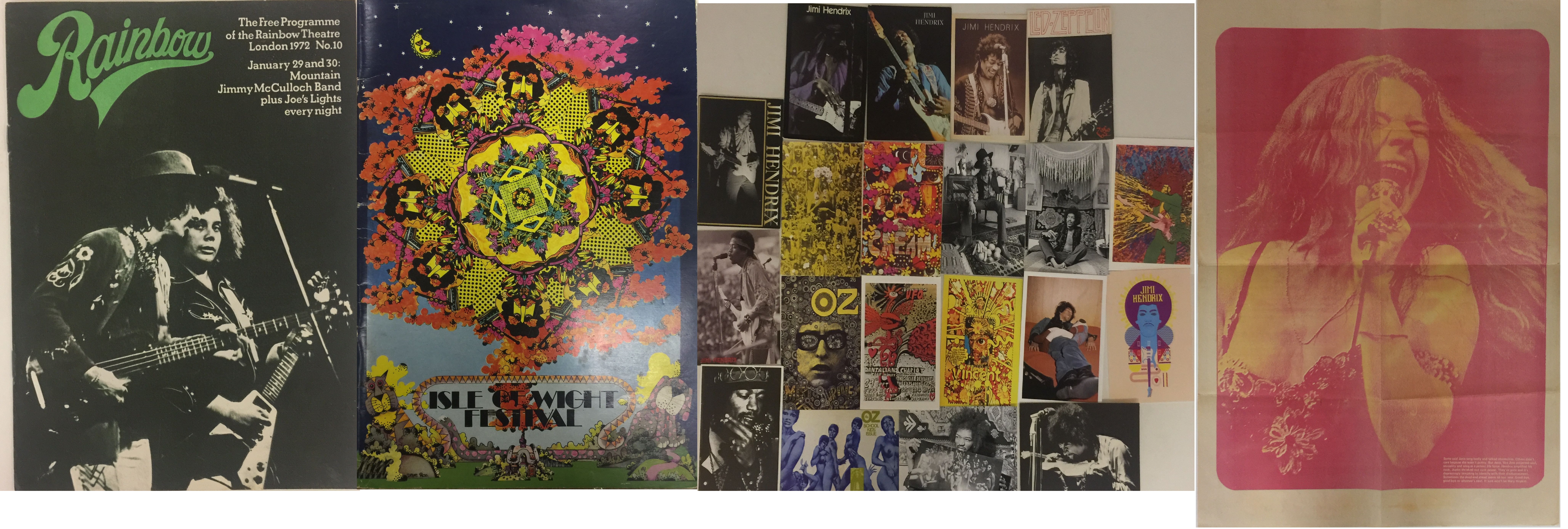 OZ MAGAZINE POSTERS/POSTCARDS - ISLE OF WIGHT FESTIVAL PROGRAMME.