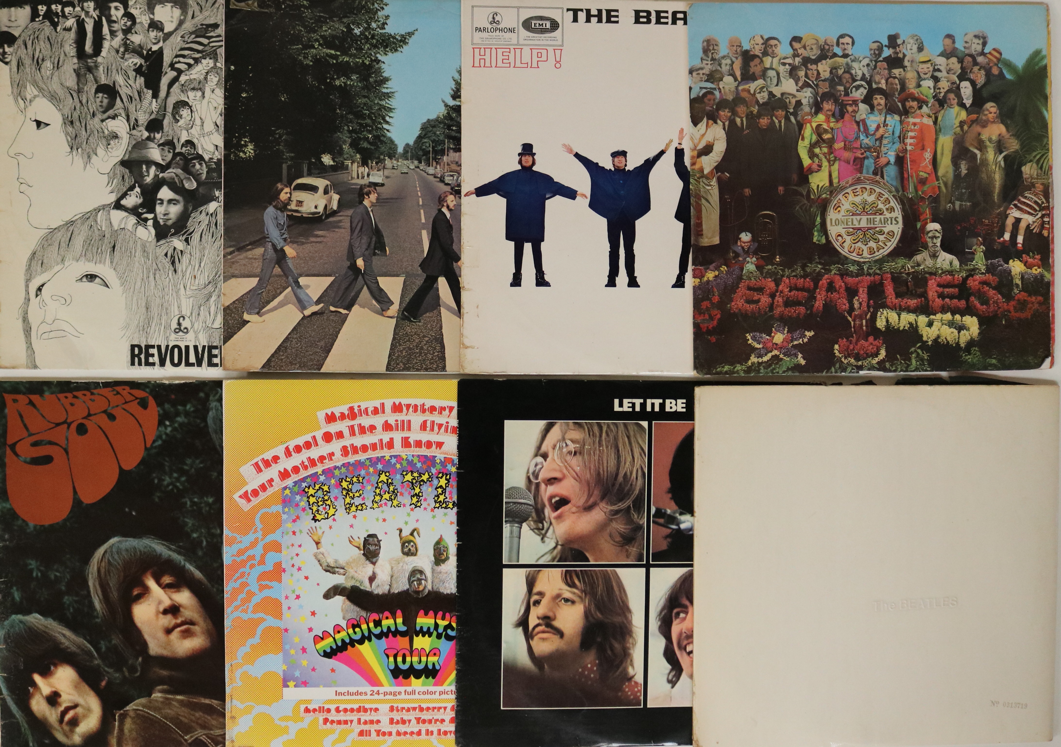 THE BEATLES - STUDIO LPs. Cool run of 8 x (mainly early/original UK) LPs.