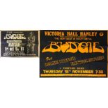 BUDGIE. Two posters: a concert poster for a Budgie gig in Hanley 1981 (23 x 16.