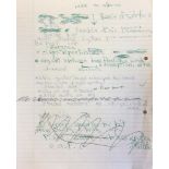 MARC BOLAN HANDWRITTEN NOTES.