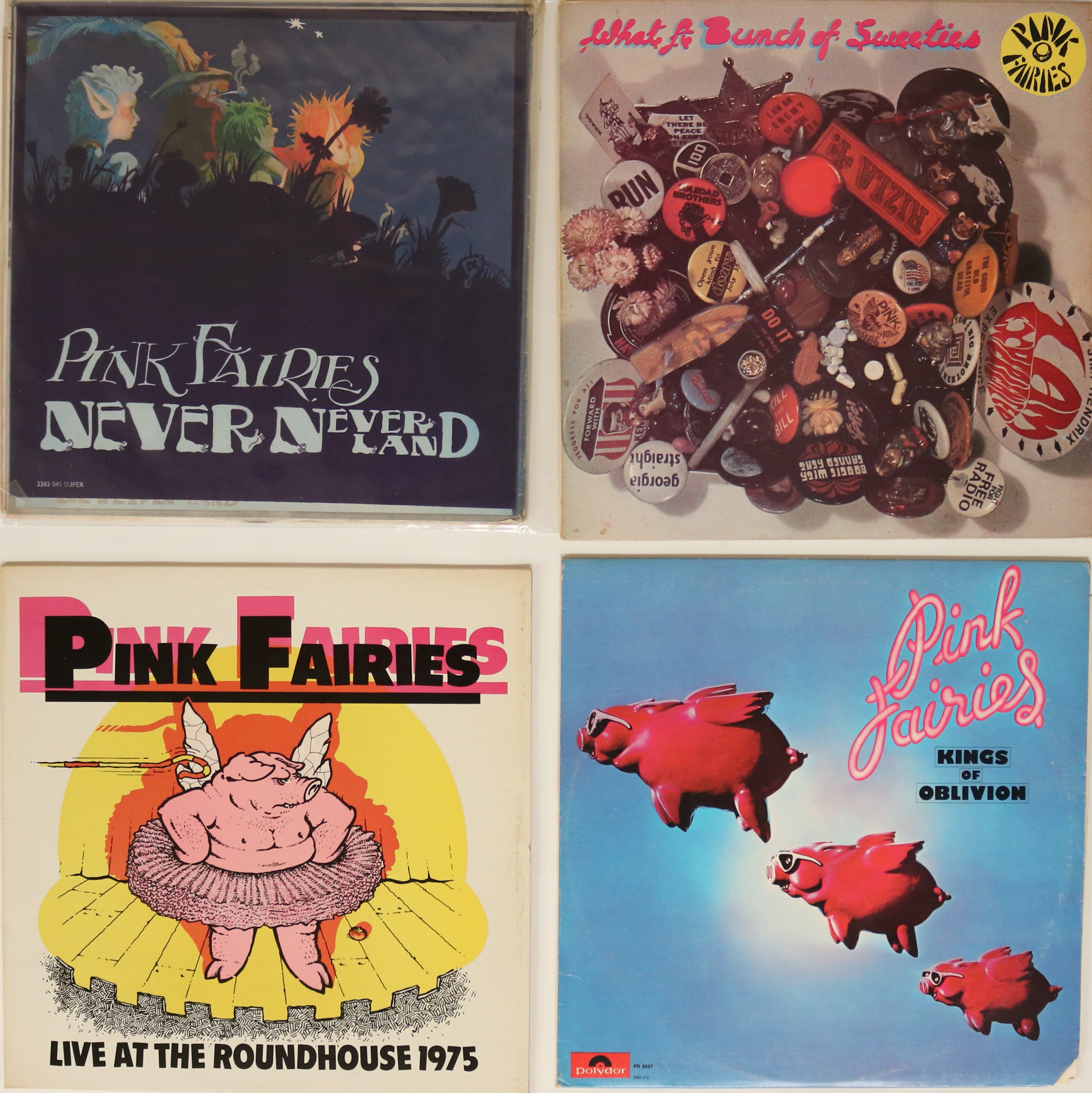 PINK FAIRIES ALBUMS - LPs. Excellent selection of 4 x LPs.