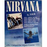 NIRVANA ITALY TOUR POSTER. An original 1991 poster for Nirvana's Nevermind tour around Italy.