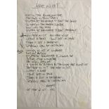 OASIS NOEL GALLAGHER HANDWRITTEN LYRICS - FADE IN OUT.