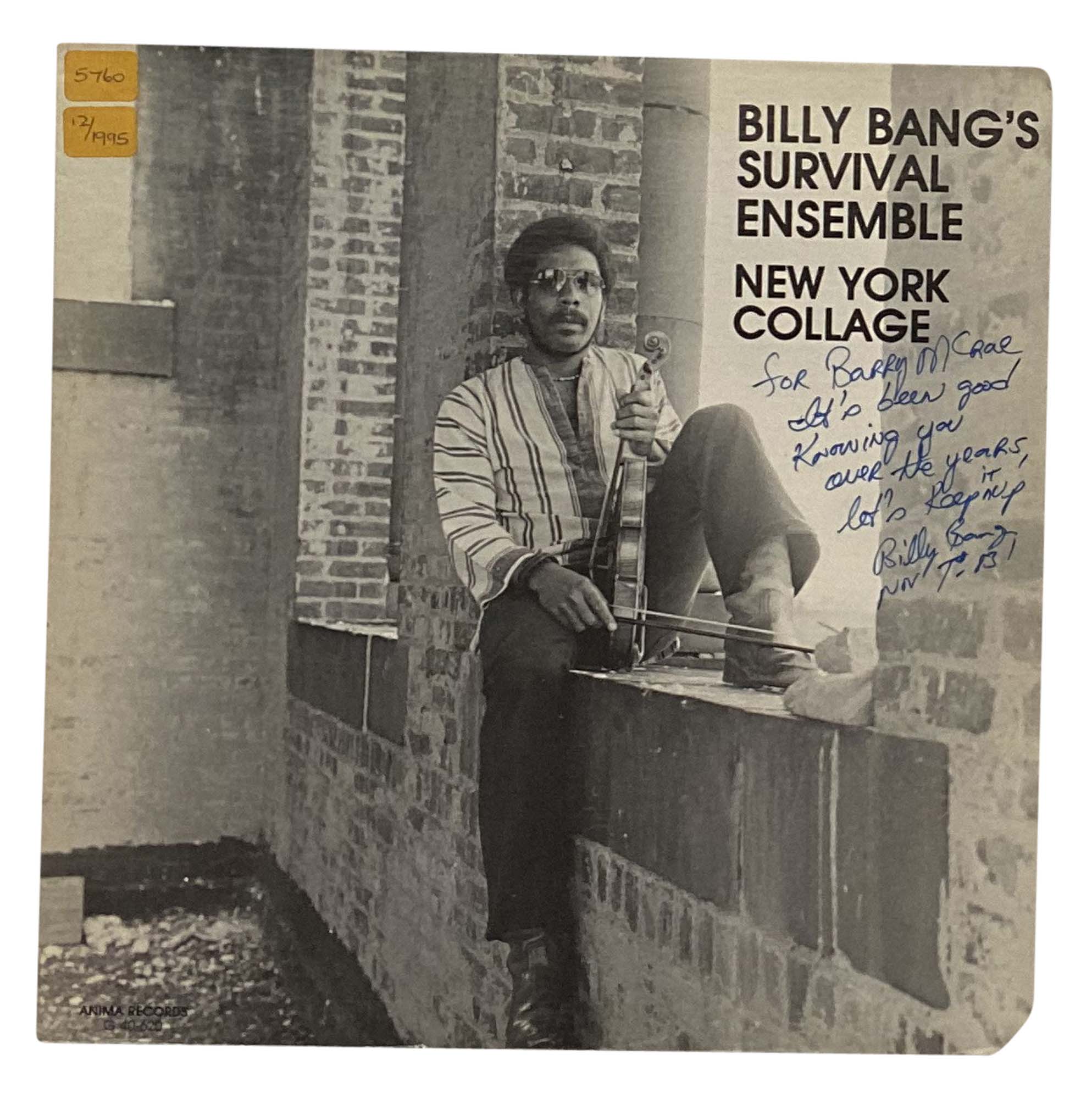 BILLY BANG'S SURVIVAL ENSEMBLE - NEW YORK COLLAGE LP - SIGNED COPY.