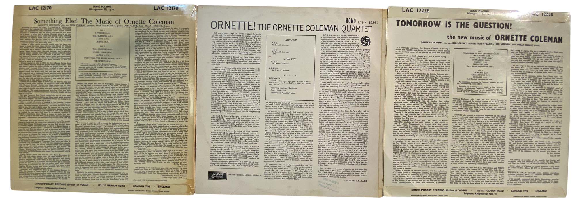 ORNETTE COLEMAN - LPs. Three collectable ones in nice condition. - Image 2 of 3