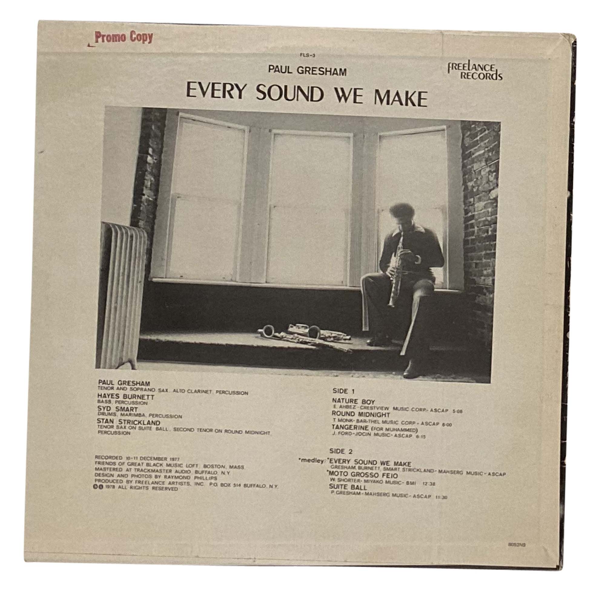 PAUL GRESHAM - EVERY SOUND WE MAKE LP (FREELANCE FLS-3). A promo copy of a US rarity from 1978. - Image 2 of 5