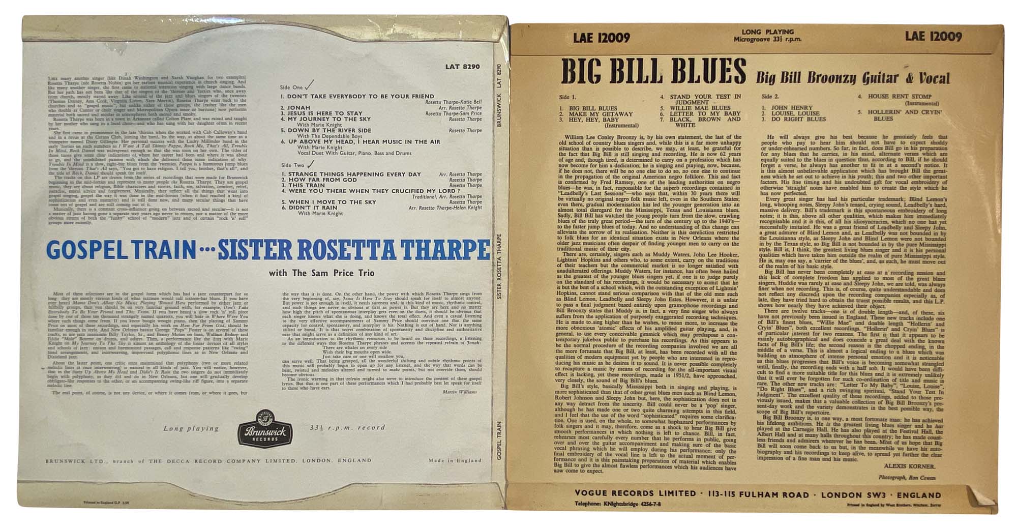 BIG BILL BROONZY/SISTER ROSETTA THARPE - LPs. - Image 2 of 3