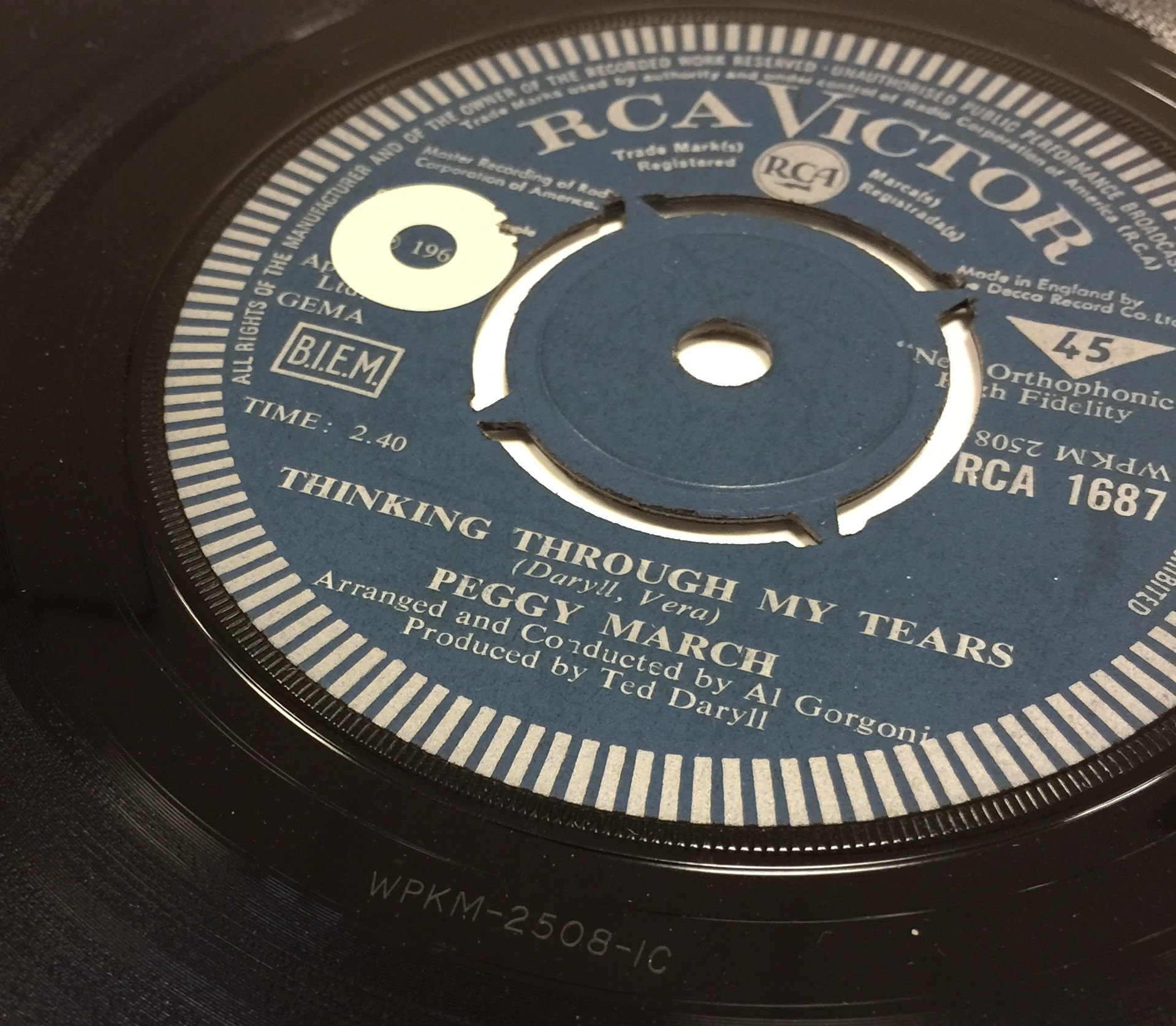 PEGGY MARCH - IF YOU LOVED ME (SOUL COAXING) / THINKING THROUGH MY TEARS (RCA 1687 DEMO). - Image 3 of 5