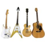 FOUR GUITARS.